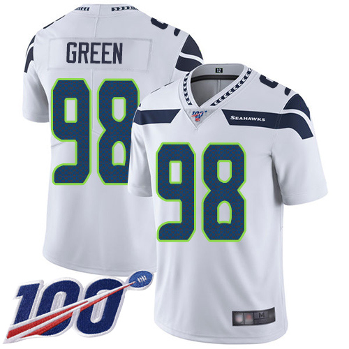 Seattle Seahawks Limited White Men Rasheem Green Road Jersey NFL Football #98 100th Season Vapor Untouchable->seattle seahawks->NFL Jersey